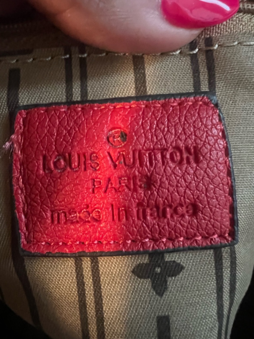 Louis Vuitton Red Monogram Empreinte Alma BB Satchel - Picture 9 of 12